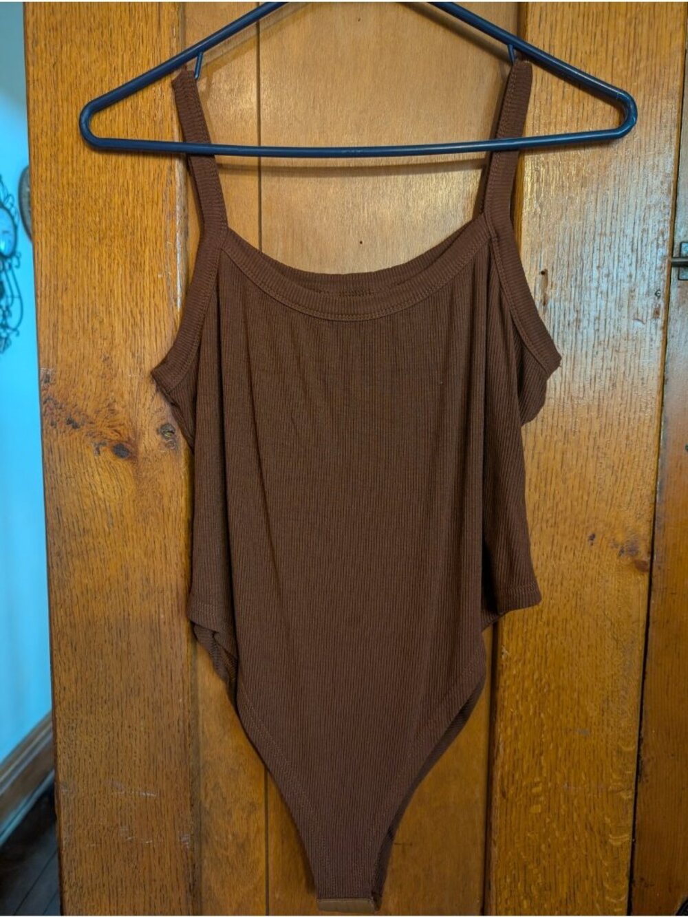 Chicme Brown Ribbed Bodysuit Tank Camisole Size XXL -032